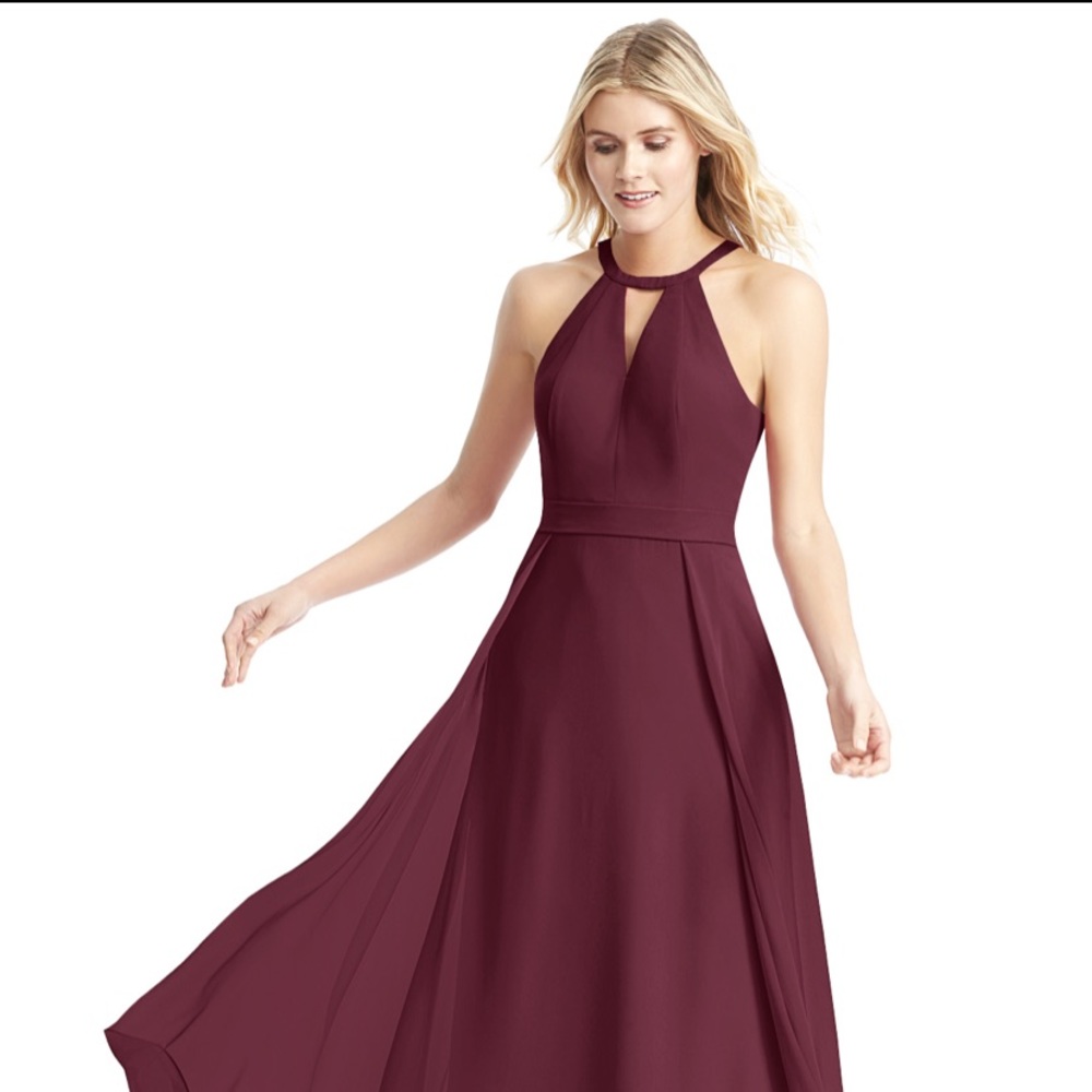 Azazie Melody - Floor Length -Cabernet -NEVER WORN